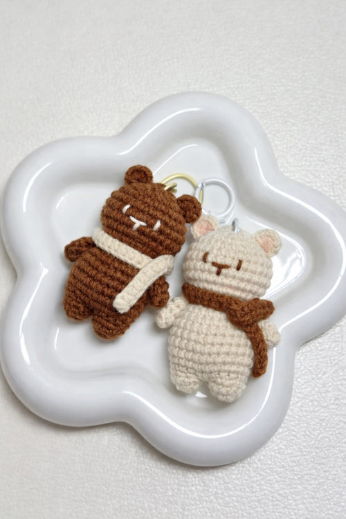 Handmade Crochet Teddy Bear Keychain