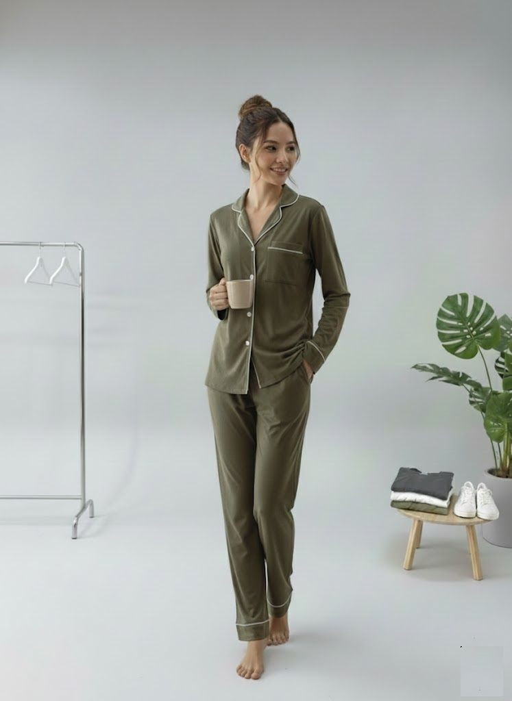 Womens Long-Sleeve Pajama Set