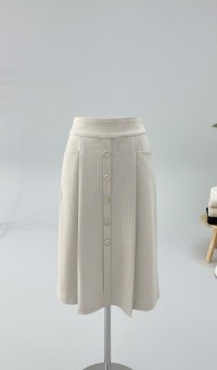 Women Button Front A-Line Midi Skirt