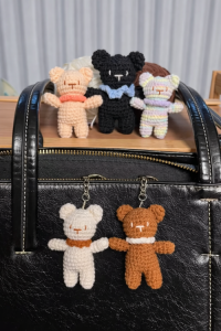 Handmade Crochet Teddy Bear Keychain
