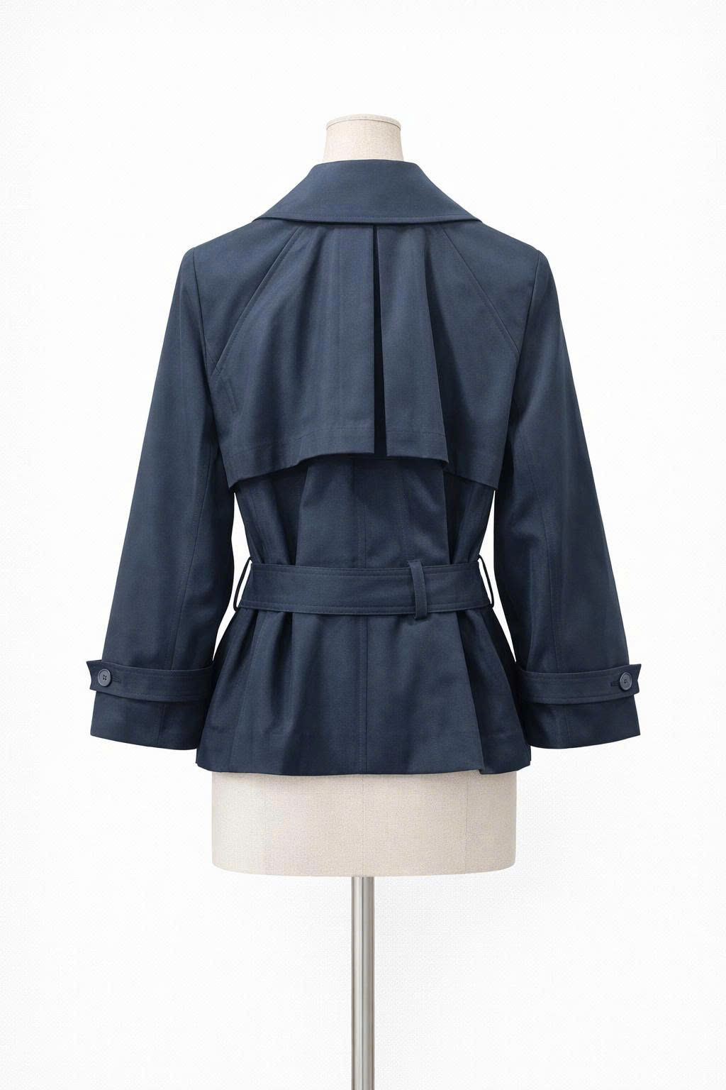 CROPPED TRENCH COAT W/ BACK STORM