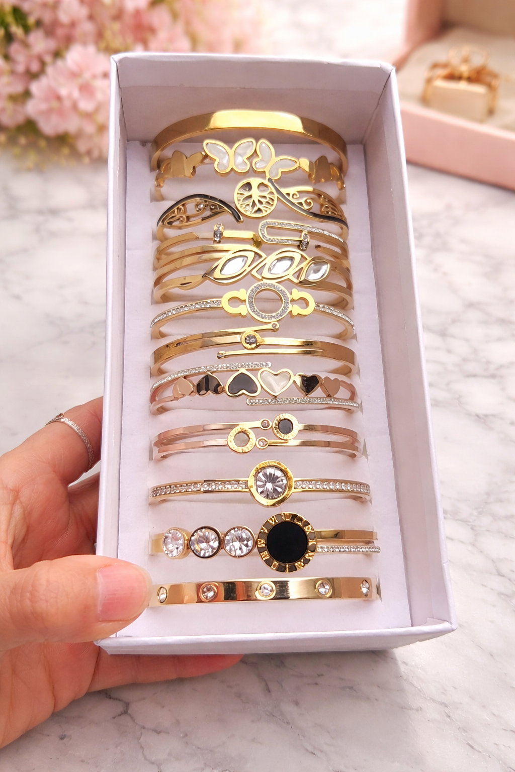 Stainless Steel Bangle Bracelet Set
