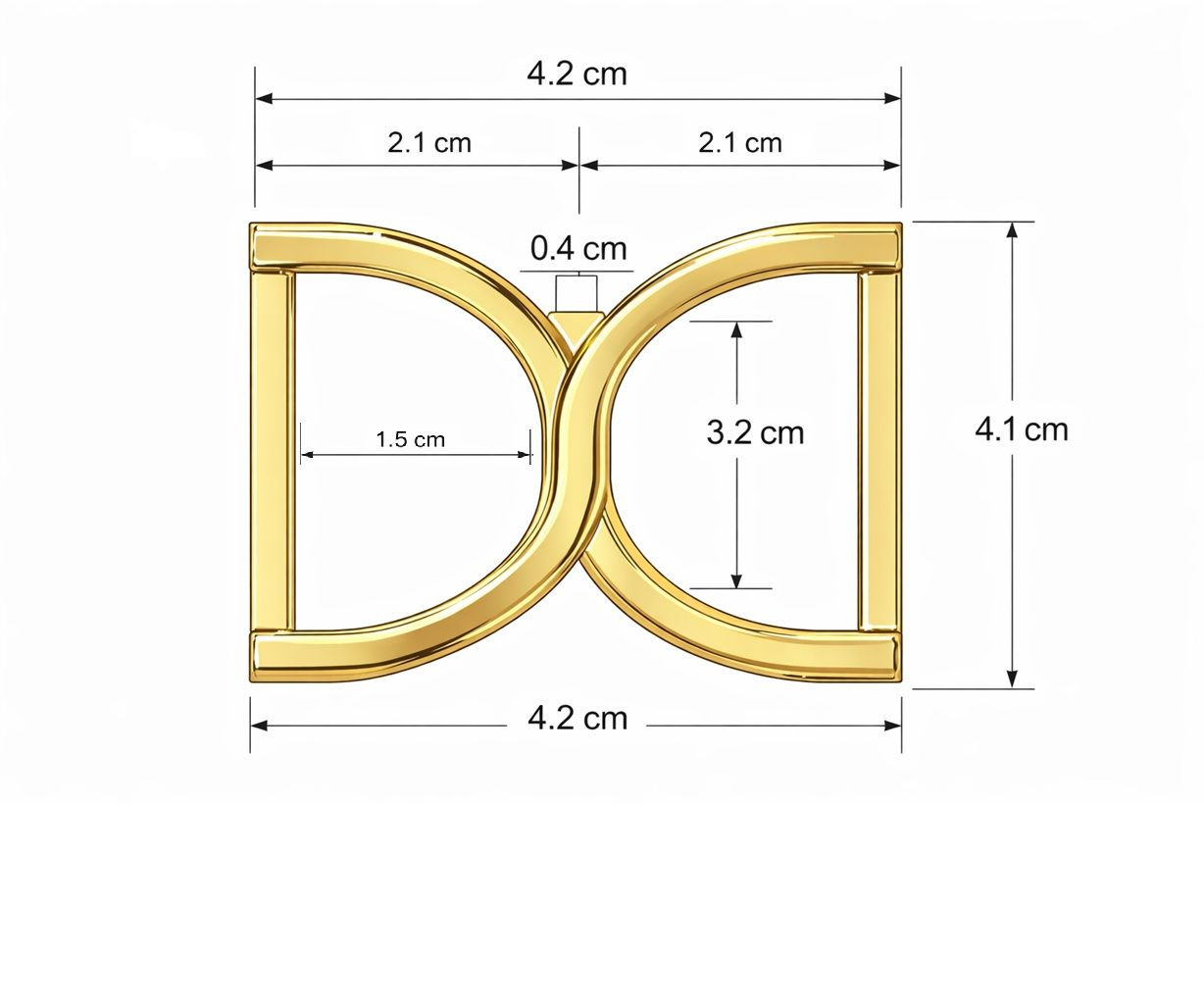 Double D Metal Buckle – Gold Plated