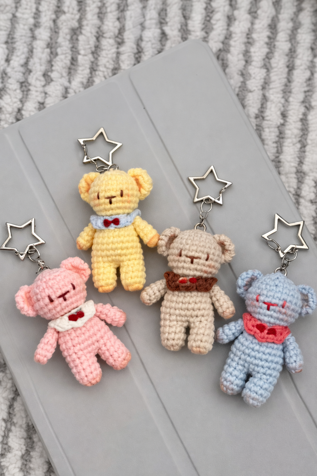Handmade Crochet Teddy Bear Keychain